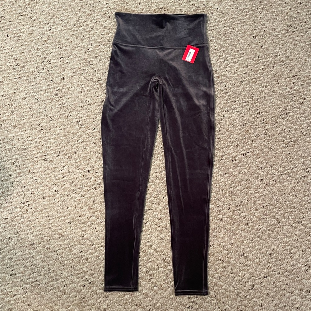 SOLD Spanx velvet leggings silver chrome gray - Picture 1 of 4